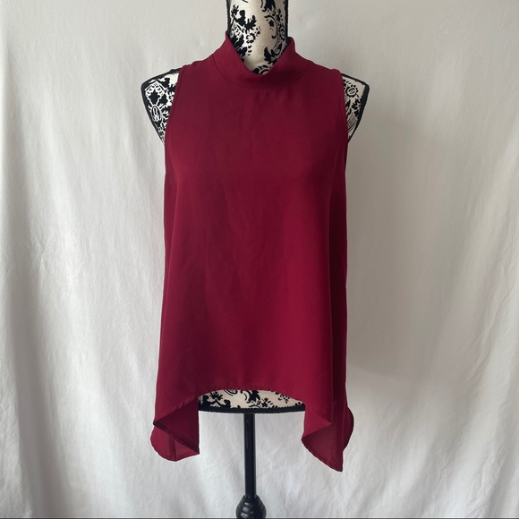 Monteau burgundy sleeveless blouse size M - Picture 1 of 8